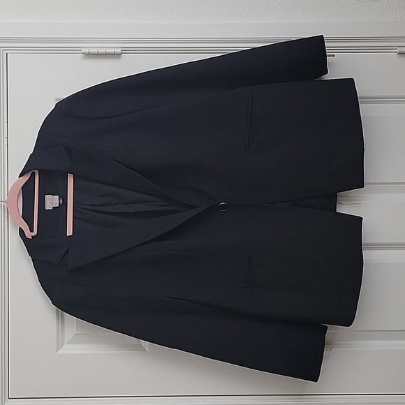 Chicos black label black suit jacket with zipper detailing us womens size 16/18 - Picture 1 of 5